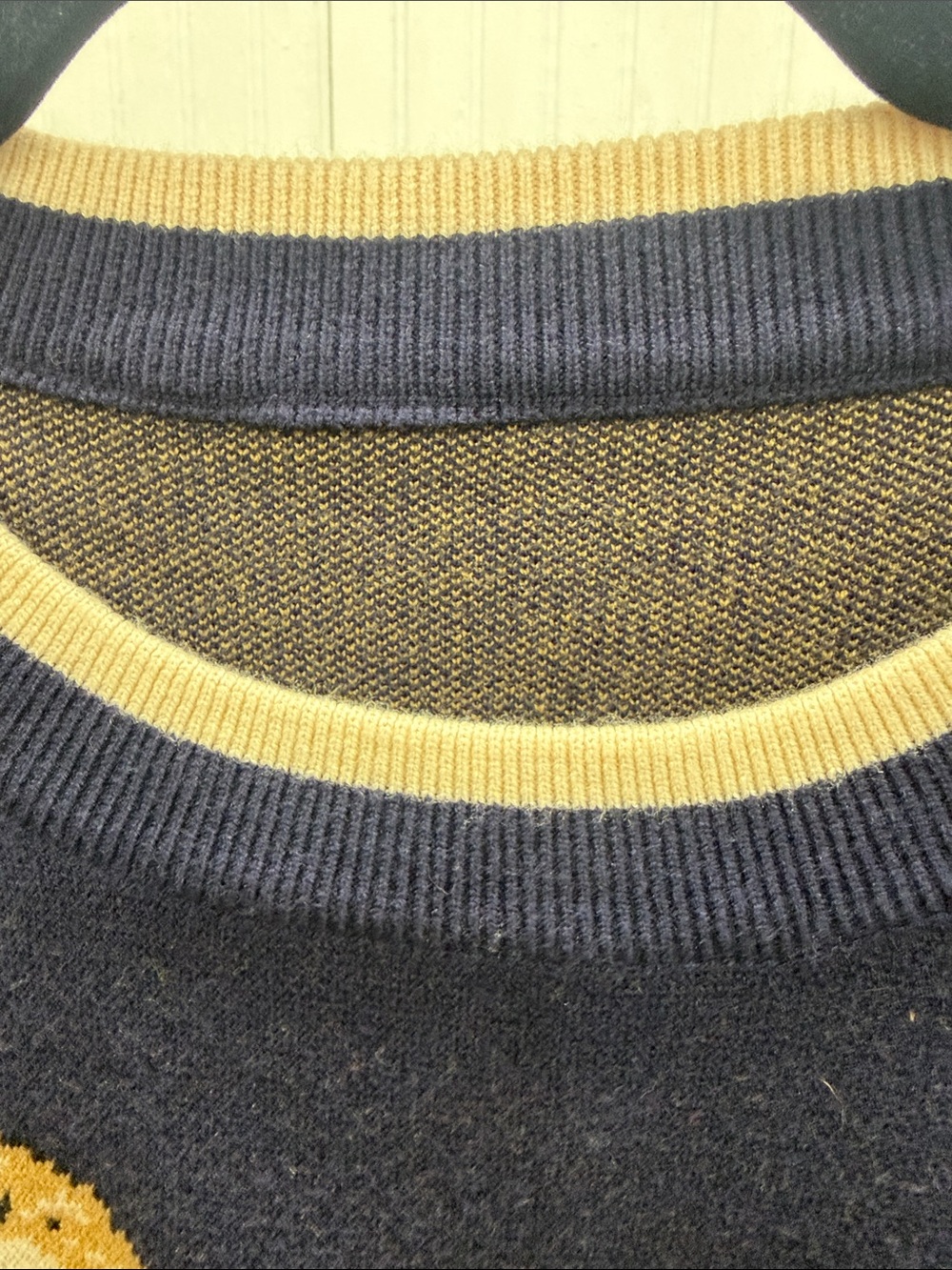 NWT Cider Navy Dog-Print Crewneck Sweater with Cream Trim - Picture 5 of 6